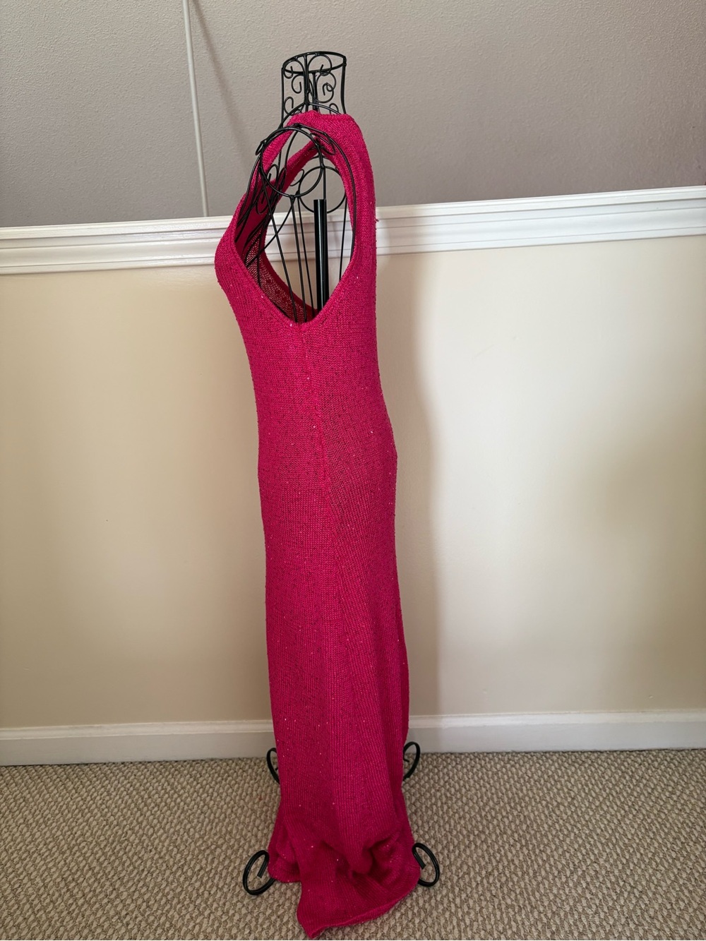 House of Harlow 1960 Sleeveless Fuchsia Knit Maxi Dress - Picture 2 of 4